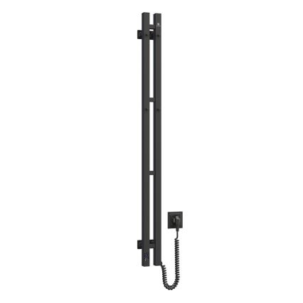 Sähköinen pyyhekuivain termostaatilla SILOUETTE 187W/230V 120,6 cm IP44 musta oikea kulmikas