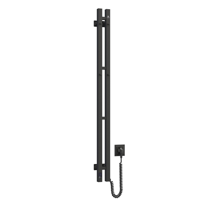 Sähköinen pyyhekuivain termostaatilla SILOUETTE 187W/230V 120,6 cm IP44 musta oikea kulmikas