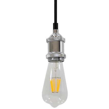 Sähköjohto 1xE27/20W/230V kiiltävä kromi
