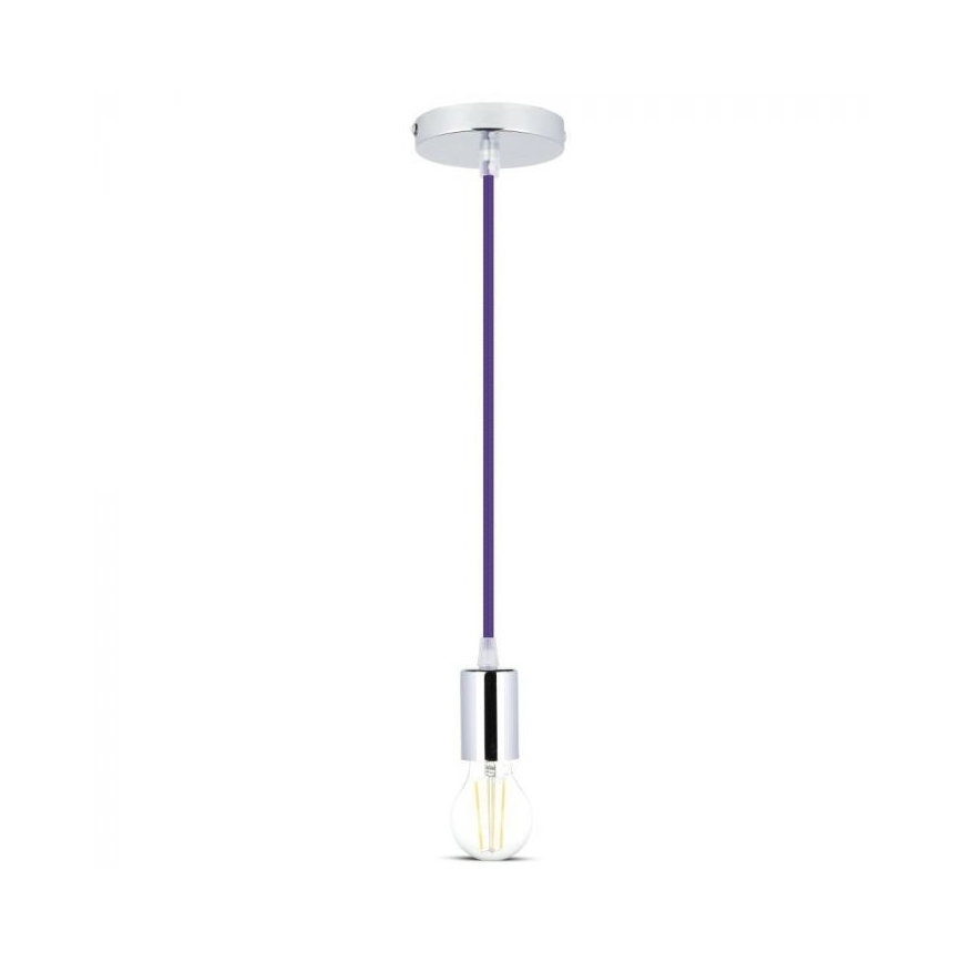 Sähköjohto 1xE27/60W/230V violetti/kiiltävä kromi