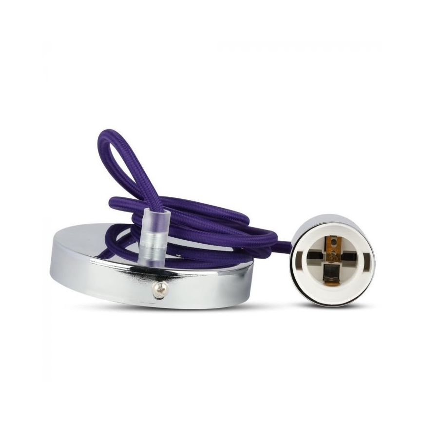 Sähköjohto 1xE27/60W/230V violetti/kiiltävä kromi