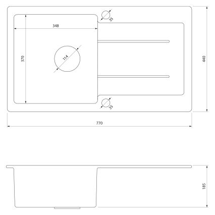 Samona - Keittiöallas SAMONA 77x44 cm graniitti/beige