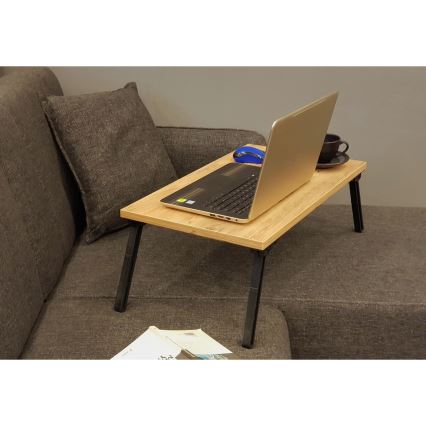 Sänkypöytä GUSTO 24,5x60 cm beige/musta