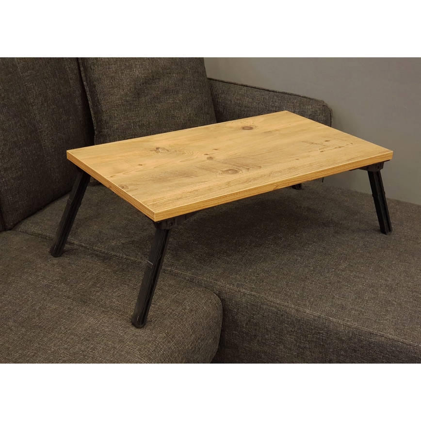 Sänkypöytä GUSTO 24,5x60 cm beige/musta