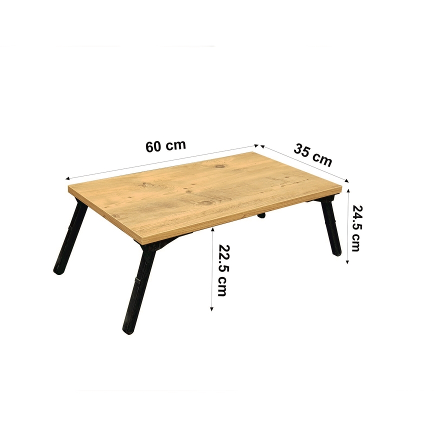 Sänkypöytä GUSTO 24,5x60 cm beige/musta