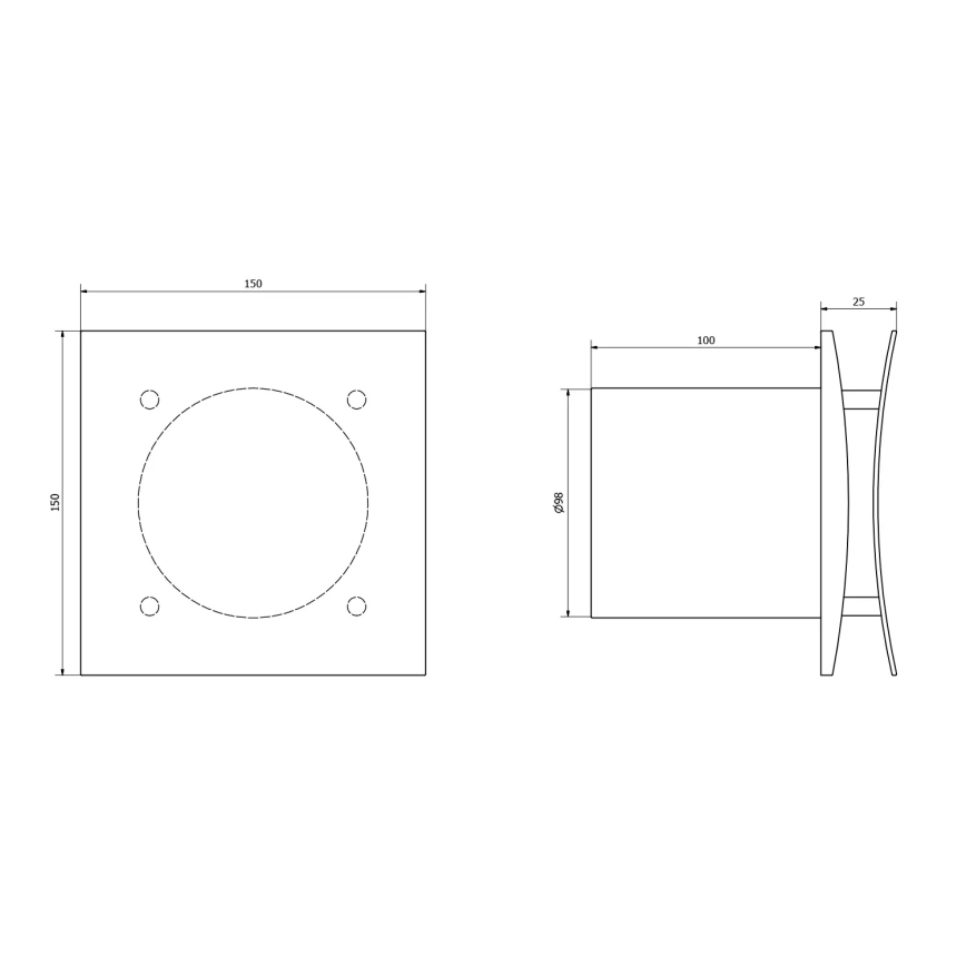 Sapho - Aksiaalinen puhallin EIRA 15W/230V ajastimella, valkoinen