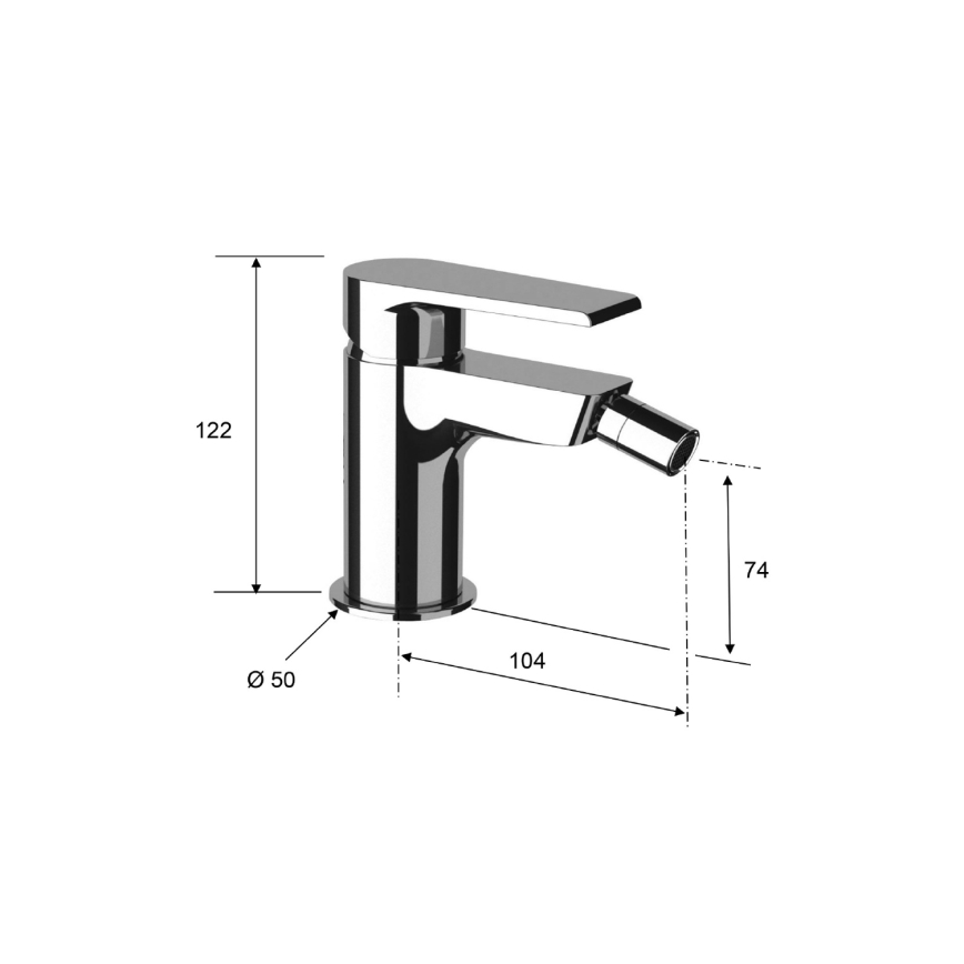 Sapho - Bideehana KAI 12 cm kiiltävä kromi