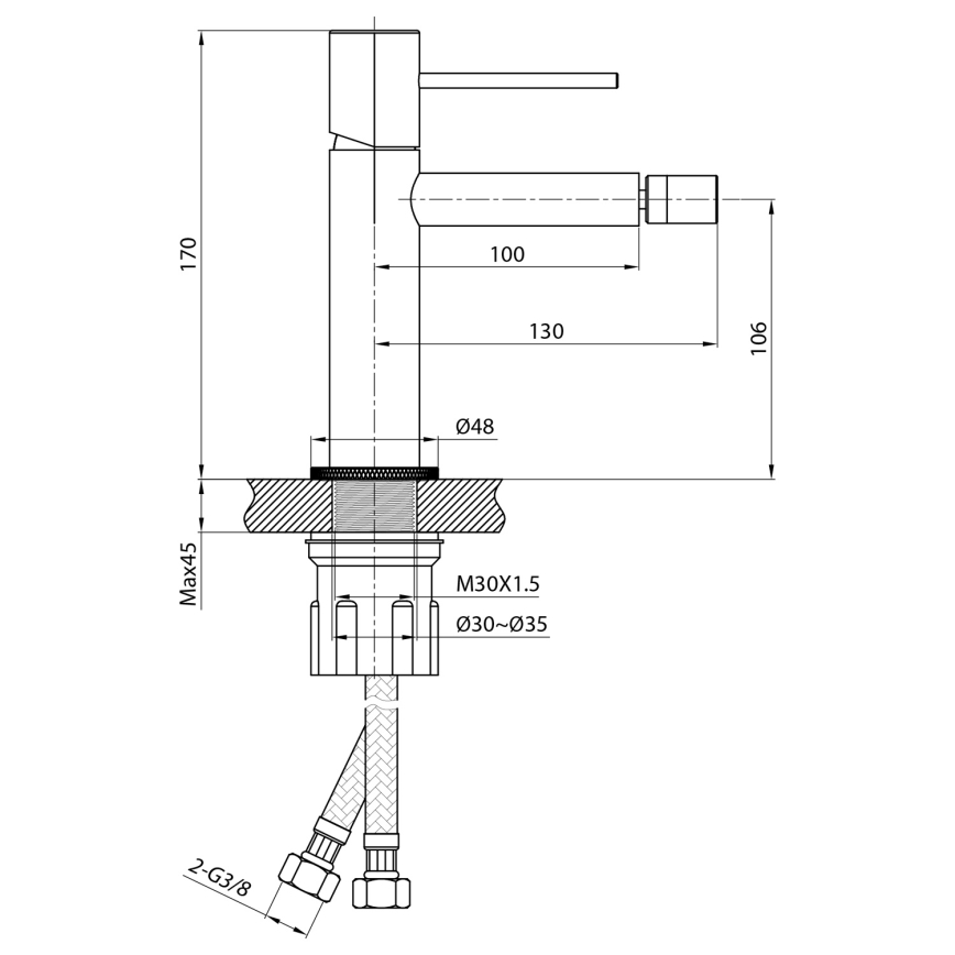 Sapho - Bidet-sekoitin SOLARIS, kiiltävä kromi