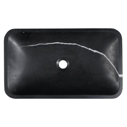 Sapho - BLOK tasolle asennettava pesuallas 60x35 cm kivi/mattamusta