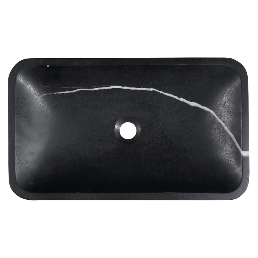 Sapho - BLOK tasolle asennettava pesuallas 60x35 cm kivi/mattamusta