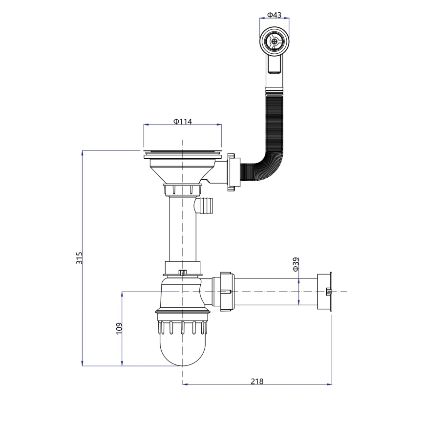 Sapho - Keittiöallas 77x44 cm graniitti/musta
