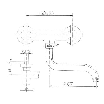 Sapho - Keittiöhana AXIA, kiiltävä kromi