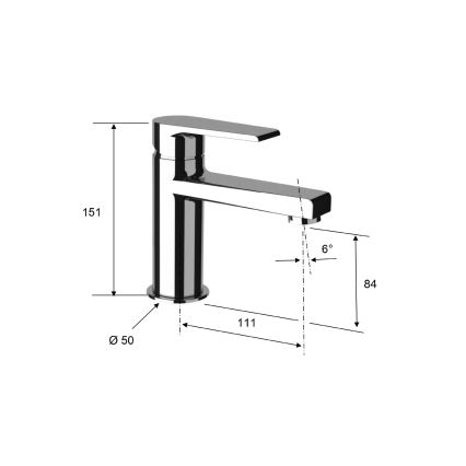 Sapho - Pesuallashana KAI 15 cm kiiltävä kromi