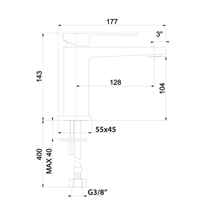 Sapho - Pesuallashana LATUS 14 cm mattamusta