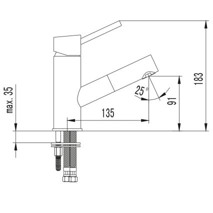 Sapho - Pesuallashana SOLITER 18,3 cm kiiltävä kromi