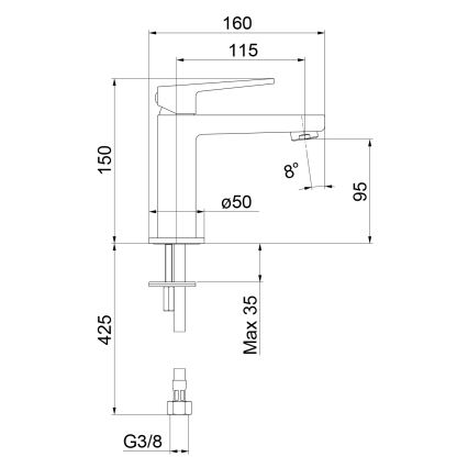 Sapho - Pesuallashana TURSI 15 cm mattamusta