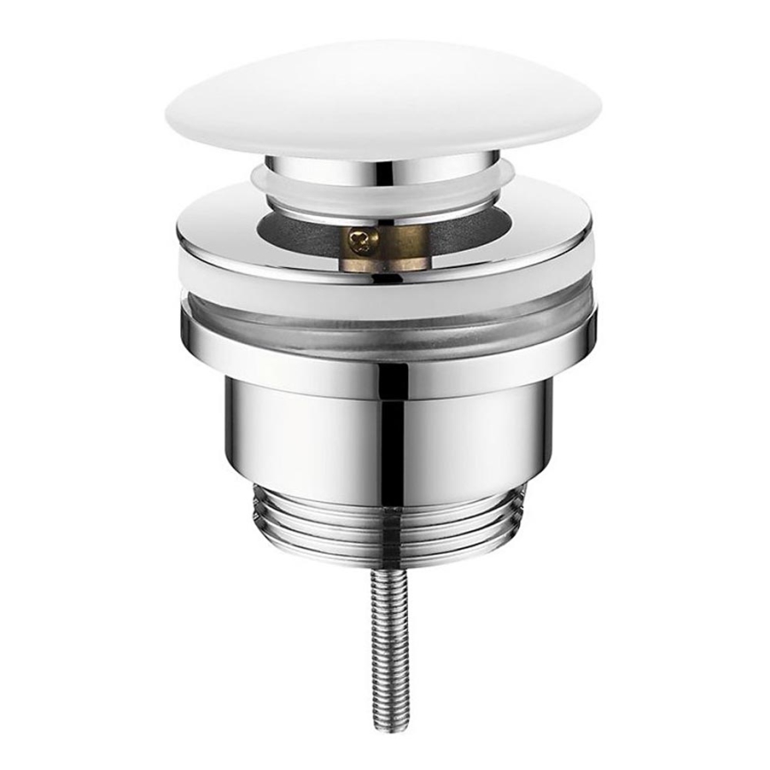 Sapho - Pesuallaspohjaventtiili Click-Clack Ø 6,4 cm, keramiikka/kiiltävä kromi