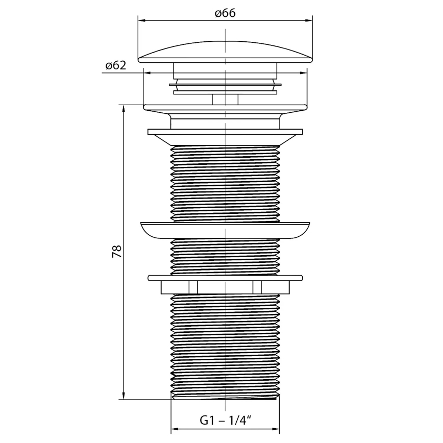Sapho - Pesualtaan tyhjennysventtiili BLOK Ø 6,6 cm carrata/valkoinen