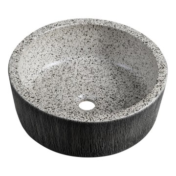 Sapho - PRIORI tasolle asennettava pesuallas Ø 41 cm valkoinen/harmaa