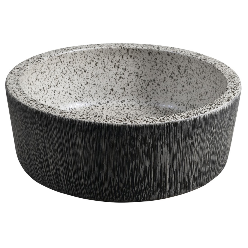 Sapho - PRIORI tasolle asennettava pesuallas Ø 41 cm valkoinen/harmaa