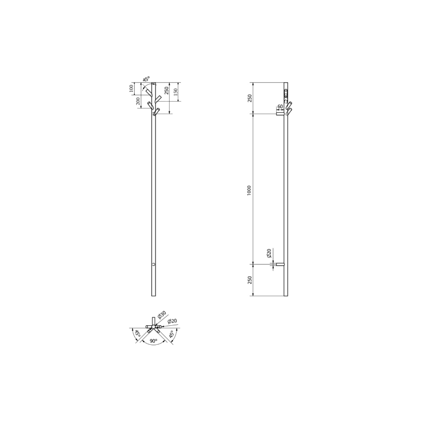 Sapho - Sähköinen pyyhekuivain PASADOR 30W/230V 150 cm matta musta