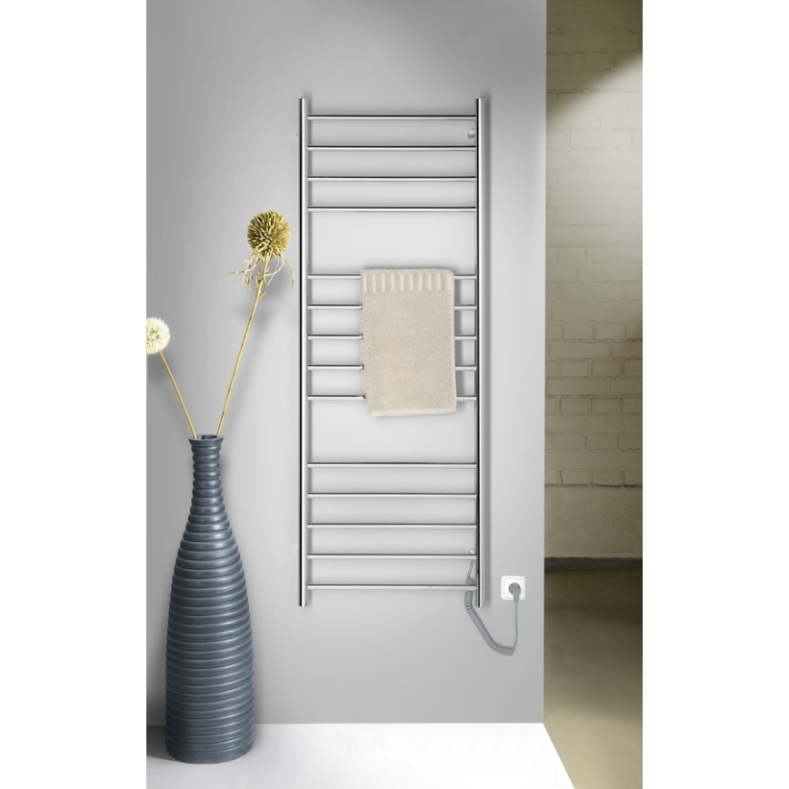 Sapho - Sähköinen pyyhekuivain REDONDO 130W/230V 150 cm kiiltävä kromi oikea pyöreä