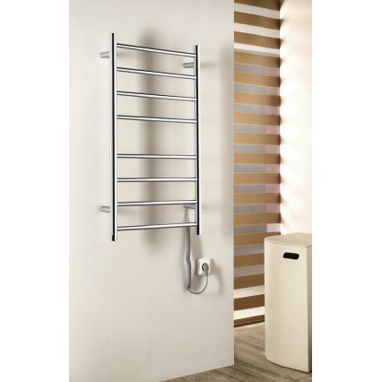 Sapho - Sähköinen pyyhekuivain REDONDO 75W/230V 90 cm kiiltävä kromi oikea pyöreä