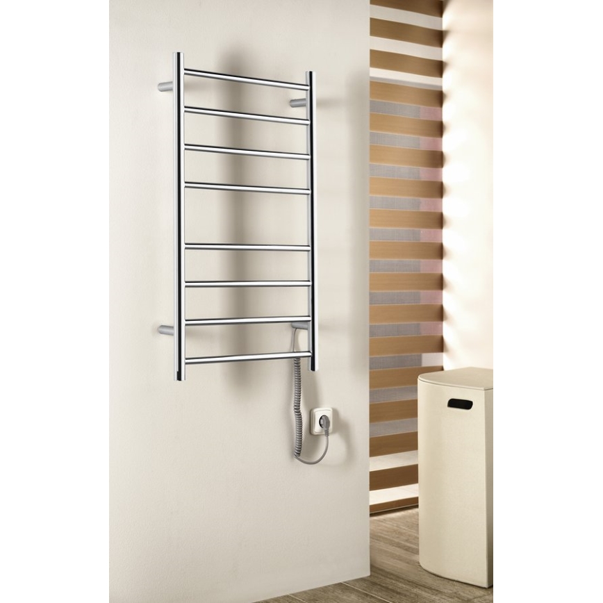 Sapho - Sähköinen pyyhekuivain REDONDO 75W/230V 90 cm kiiltävä kromi oikea pyöreä
