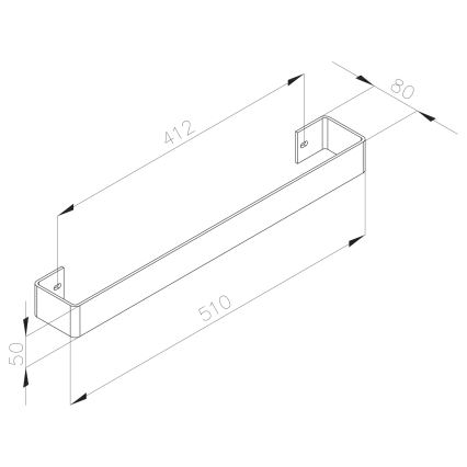 Sapho - Seinään asennettava pyyheteline COLONNA 8x51 cm harjattu ruostumaton teräs