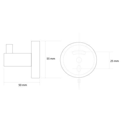 Sapho - Seinäkoukku X-ROUND 5,5x5 cm kultainen