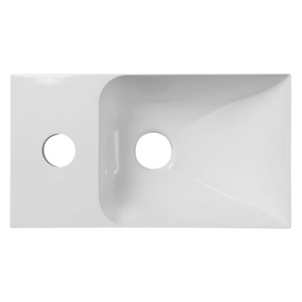 Sapho - Seinälle asennettava pesuallas PICCOLINO 31x17 cm vasen/valettu marmori/valkoinen