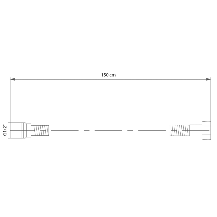 Sapho - SOFTFLEX-suihkuletku 150 cm mattamusta