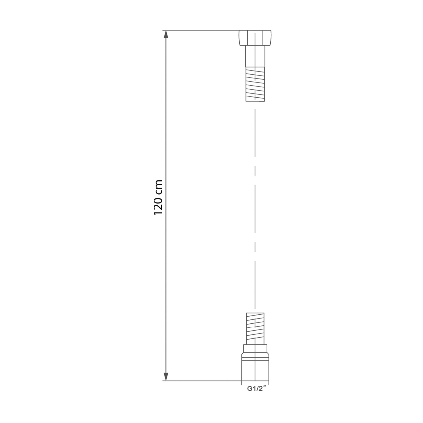 Sapho - Suihkuletku SOFTFLEX 120 cm metallinhohtoinen hopea