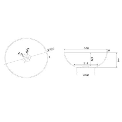 Sapho - Tasoallas FORMIGO Ø 39 cm betoni/antrasiitti