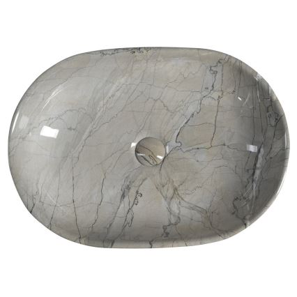 Sapho - Tason päälle asennettava pesuallas DALMA 59x42 cm keramiikka/harmaa