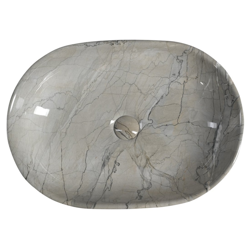 Sapho - Tason päälle asennettava pesuallas DALMA 59x42 cm keramiikka/harmaa