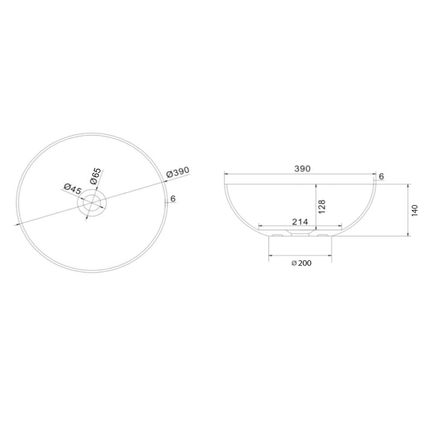 Sapho - Tason päälle asennettava pesuallas FORMIGO Ø 39 cm betoni/vihreä