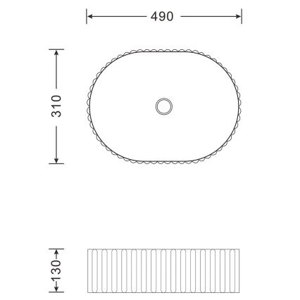 Sapho - Tason päälle asennettava pesuallas PICOBELLO 49x31 cm keramiikka/valkoinen