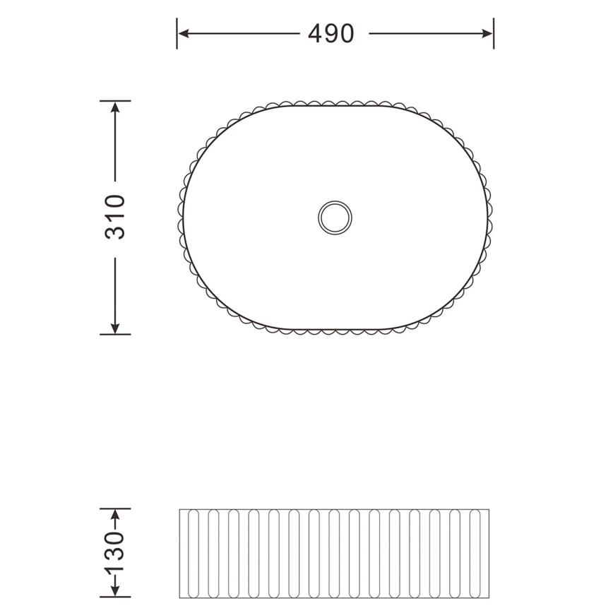 Sapho - Tason päälle asennettava pesuallas PICOBELLO 49x31 cm keramiikka/valkoinen