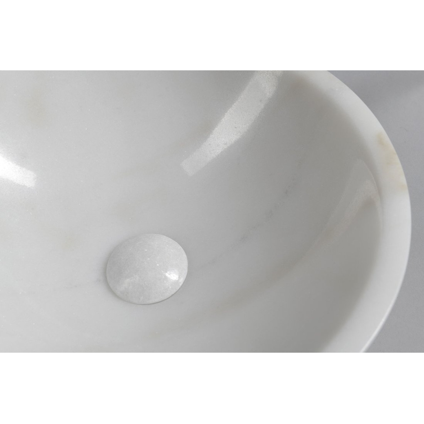 Sapho - Tasoon asennettava pesuallas BLOK, halkaisija 40 cm, marmori/valkoinen