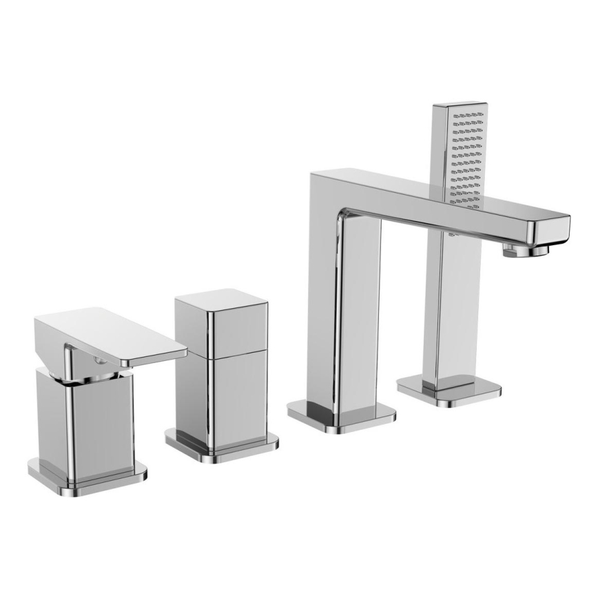 Sapho - TURSI 4-reikäinen kylpyammeen hana, kiiltävä kromi