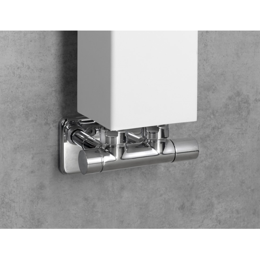 Sapho - TWIN-keskiliitäntäventtiilisarja, kiiltävä kromi