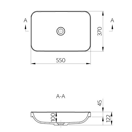 Sapho - Upotettava pesuallas ASOFFI 55x37 cm marmori/valkoinen