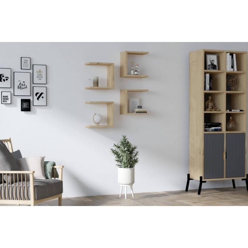 SARJA 4x Seinähylly BASE ruskea