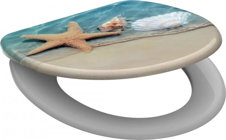 Schütte 82196 - BEACH WC-istuinkansi, pehmeästi sulkeutuva, duroplastinen
