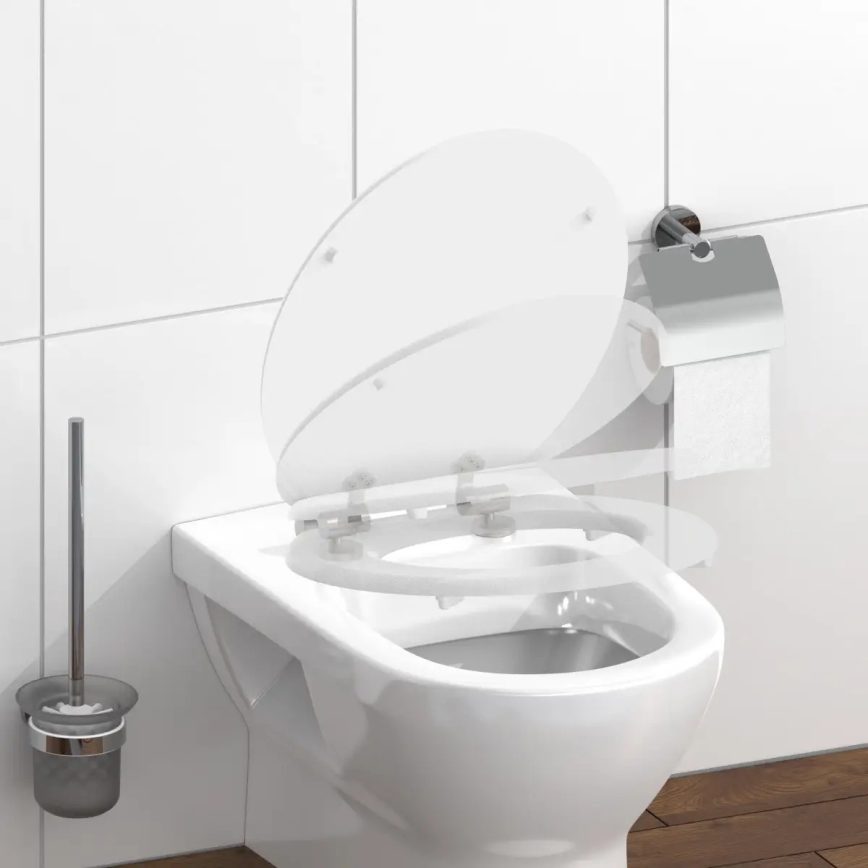 Schütte 84100-A - Valkoinen, pehmeästi sulkeutuva (SoftClose) WC-istuinkansi, valmistettu MDF-levystä