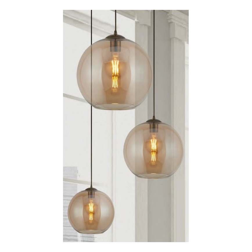 Searchlight - Kattokruunu narulla BALL 1xE27/60W/230V ruskea