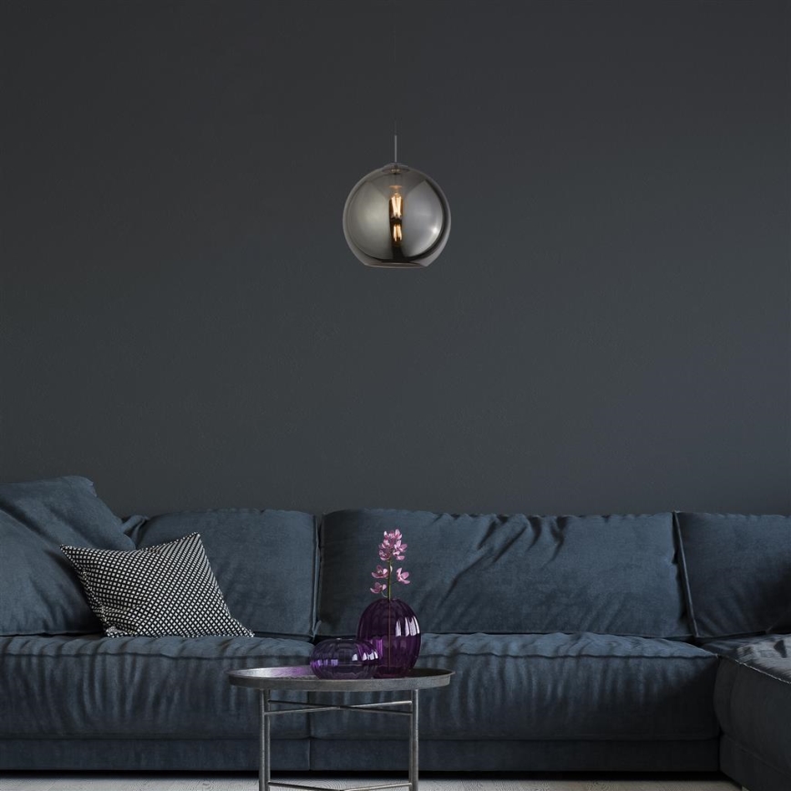 Searchlight - Kattokruunu narulla BALL 1xE27/60W/230V musta