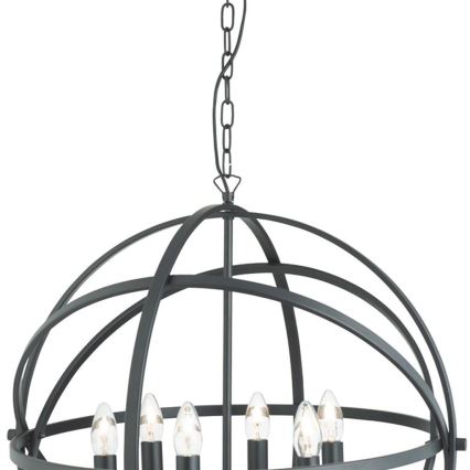 Searchlight - Riippuvalaisin ketjulla ORBIT 6xE14/60W/230V musta