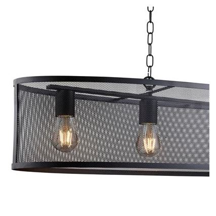 Searchlight - Kattokruunu ketjussa FISHNET 4xE27/60W/230V musta